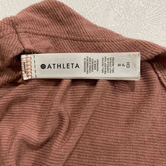 Athleta Sleeveless Tank Top Small Terracotta Brown Lightweight Lounge Activewear - Picture 4 of 5